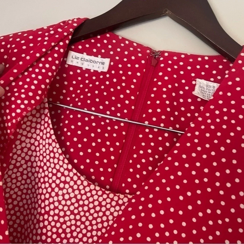 Liz Claiborne | Red and White Maxi w/ shoulder pads | size 6